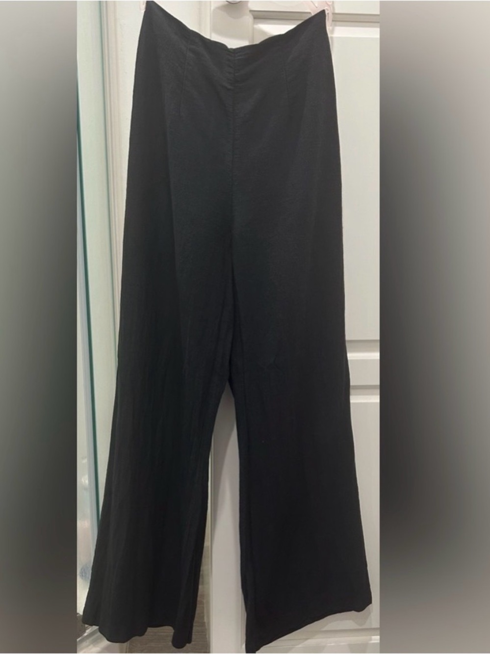 St. Agni black linen wide-leg trousers XS